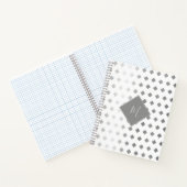 Carnet Monogramme décoratif gris argenté blanc diamant (Intérieur)