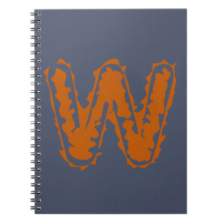 Carnet Monogramme déplaisant avec collision orange sur bl