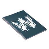Carnet Monogramme déplaisant blanc sur bleu (Côté Droit)