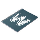 Carnet Monogramme déplaisant blanc sur bleu (Côté gauche)