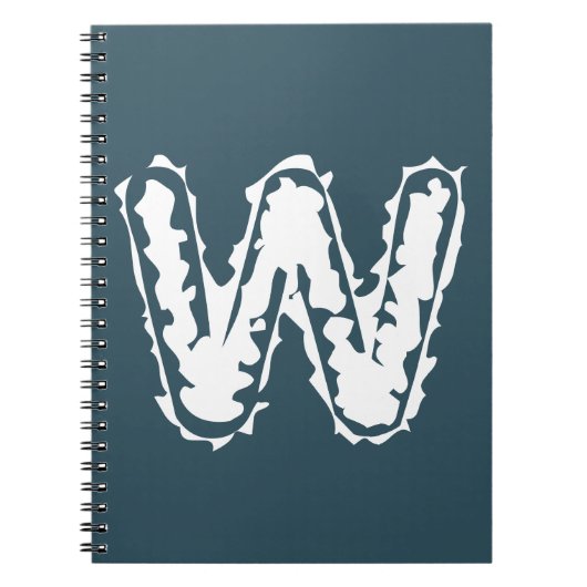Carnet Monogramme déplaisant blanc sur bleu (Devant)