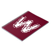 Carnet Monogramme déplaisant blanc sur rouge (Côté gauche)