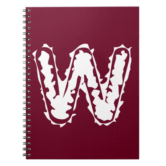 Carnet Monogramme déplaisant blanc sur rouge (Devant)