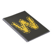 Carnet Monogramme déplaisant Moody Jaune sur gris foncé (Côté Droit)