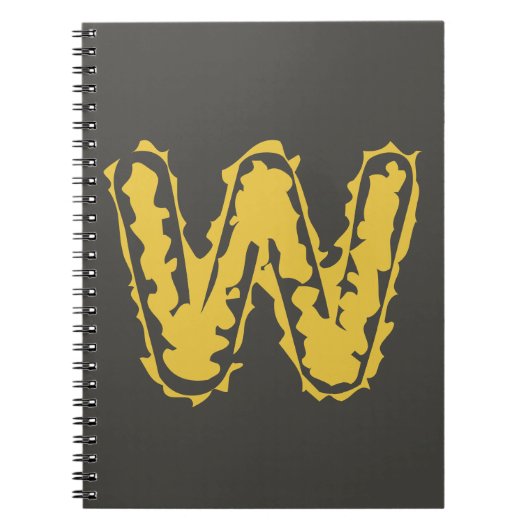 Carnet Monogramme déplaisant Moody Jaune sur gris foncé (Devant)