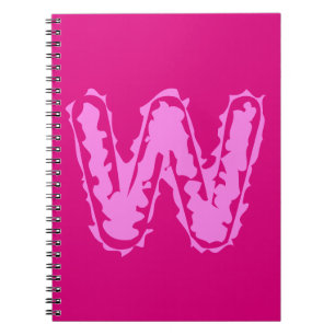 Carnet Monogramme déplaisant rose sur rose