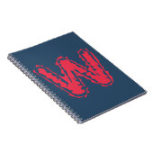 Carnet Monogramme déplaisant rouge sur bleu (Côté Droit)