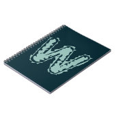 Carnet Monogramme déplaisant vert à la menthe sur bleu pr (Côté gauche)