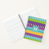 Carnet Monogramme Des Rayures Et Des Points (Intérieur)