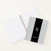 Carnet Monogramme deux tons moderne noir et gris (Intérieur)