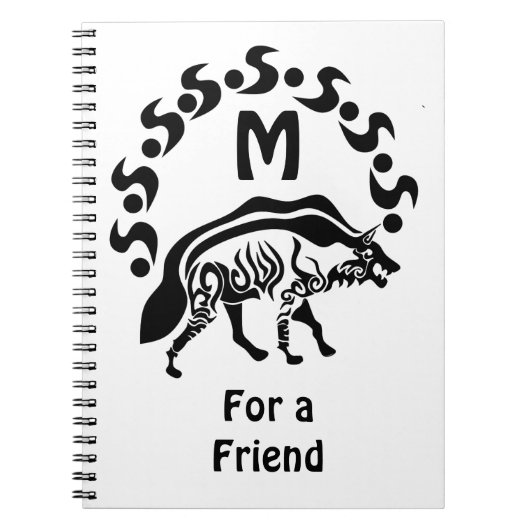 Carnet Monogramme d'hyène tribus (Devant)