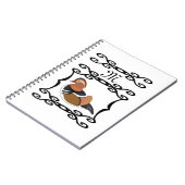 Carnet Monogramme d'illustration de canard mandarin adora (Côté gauche)
