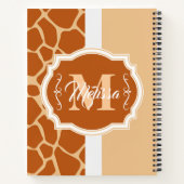 Carnet Monogramme d'impression de girafe (Dos)