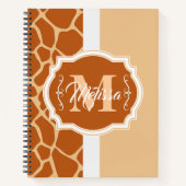 Carnet Monogramme d'impression de girafe (Devant)