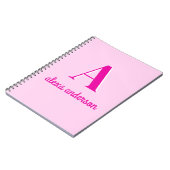 Carnet Monogramme Dolly Rétro Rose chaud (Côté gauche)