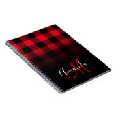 Carnet Monogramme d'ombre de Buffle rouge et noir (Côté Droit)