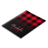 Carnet Monogramme d'ombre de Buffle rouge et noir (Côté gauche)