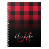 Carnet Monogramme d'ombre de Buffle rouge et noir (Devant)