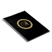 Carnet Monogramme d'or A noir, (Côté Droit)