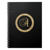 Carnet Monogramme d'or A noir, (Devant)