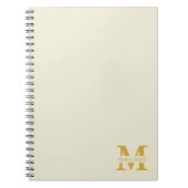 Carnet Monogramme d'or beige neutre (Devant)