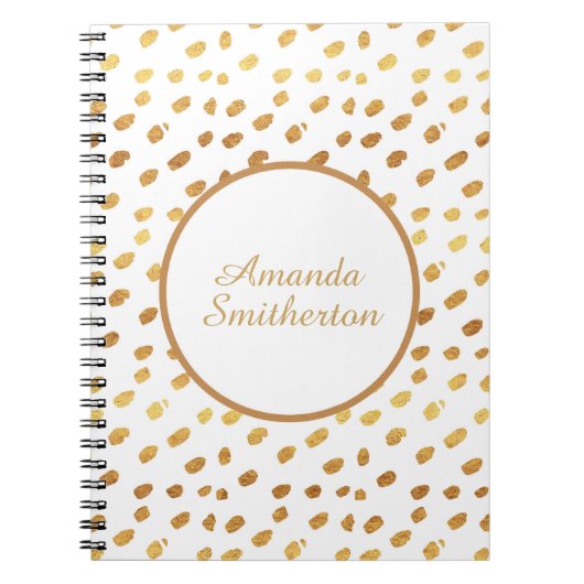 Carnet Monogramme d'or blanc glamour personnalisé (Devant)