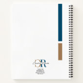 Carnet Monogramme d'or bleu simple (Dos)
