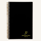 Carnet Monogramme d'or Calligraphie initiale Modèle Spira (Recto)