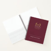 Carnet Monogramme d'or de la couronne de laurier classiqu (Intérieur)
