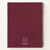 Carnet Monogramme d'or de la couronne de laurier classiqu (Dos)