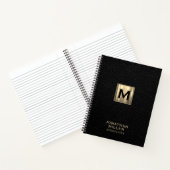 Carnet Monogramme d'or en cuir noir (Intérieur)