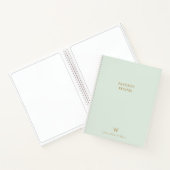 Carnet Monogramme d'or moderne Sage Green (Intérieur)