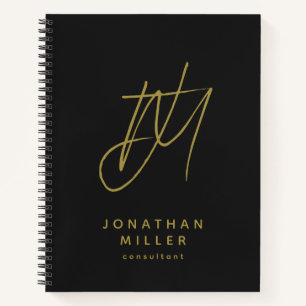 Carnet Monogramme d'or noir