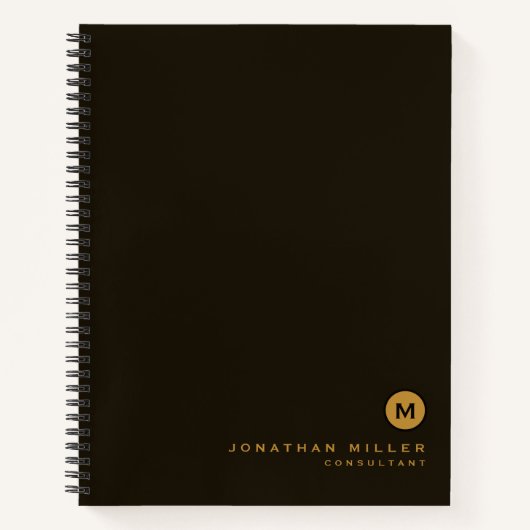 Carnet Monogramme d'or noir (Devant)