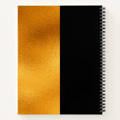 Carnet Monogramme d'or noir minimaliste moderne (Dos)