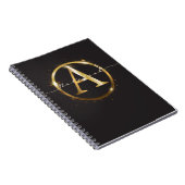 Carnet Monogramme d'or noir moderne (Côté Droit)