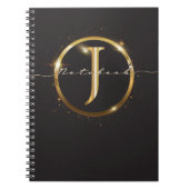 Carnet Monogramme d'or noir moderne (Devant)