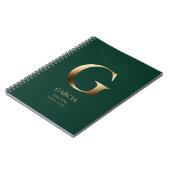 Carnet Monogramme d'or personnalisé | Green (Côté gauche)