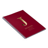 Carnet Monogramme d'or personnalisé | Violet (Côté Droit)