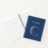 Carnet Monogramme d'or Rose personnalisé C initial (Intérieur)