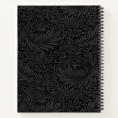 Carnet Monogramme doré floral noir élégant (Dos)