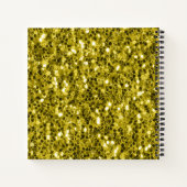 Carnet Monogramme doré foncé jaune faux parties scintilla (Dos)