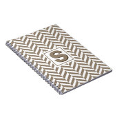 Carnet Monogramme d'os de cerf blanc tan (Côté Droit)