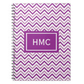 Carnet Monogramme double violet Chevron (Devant)
