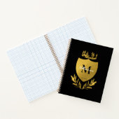 Carnet Monogramme du bouclier royal noir et or (Intérieur)