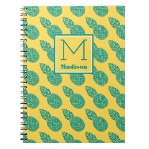 Carnet Monogramme du motif d'ananas