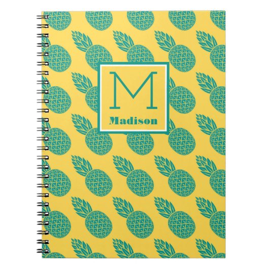 Carnet Monogramme du motif | d'ananas (Devant)