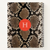 Carnet Monogramme du Motif de peau de serpent Faux exotiq (Dos)