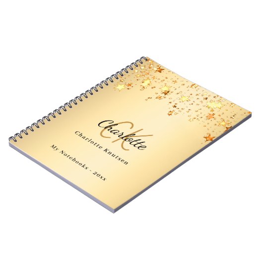 Carnet monogramme du nom des étoiles d'or (Côté gauche)