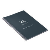 Carnet monogramme du nom gris du charbon (Côté Droit)